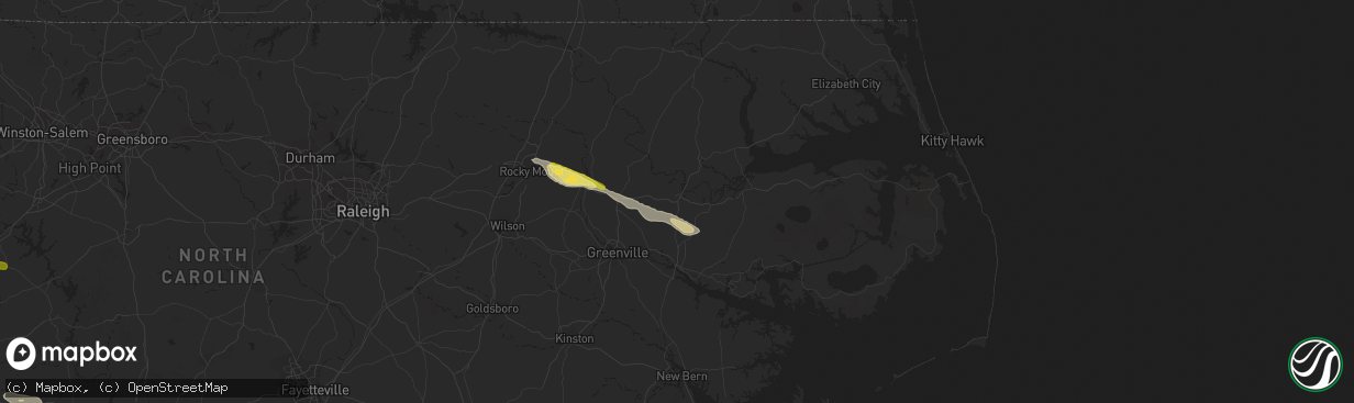 Hail map in Williamston, NC on October 11, 2014