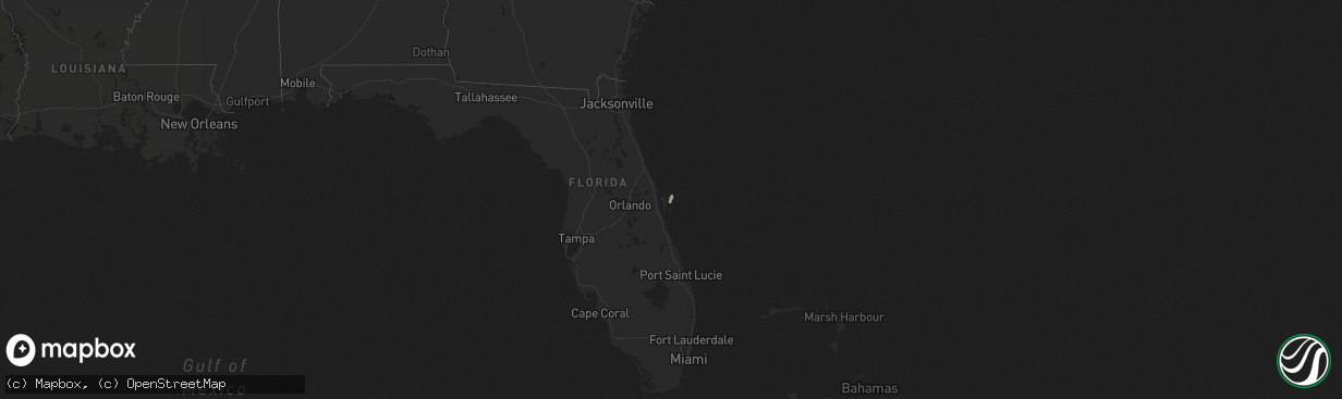 Hail map in Florida on October 11, 2015