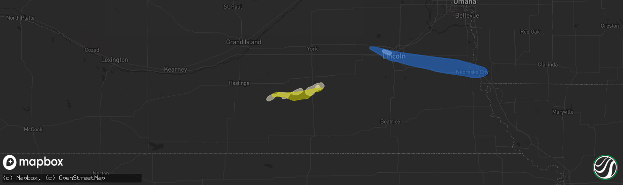 Hail map in Geneva, NE on October 11, 2020