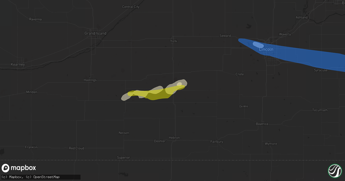 Hail map in Geneva, NE on October 11, 2020