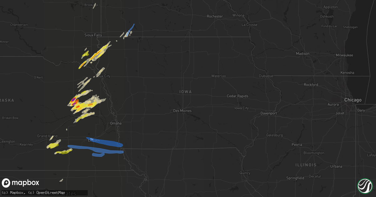 Hail map in Iowa on October 11, 2020