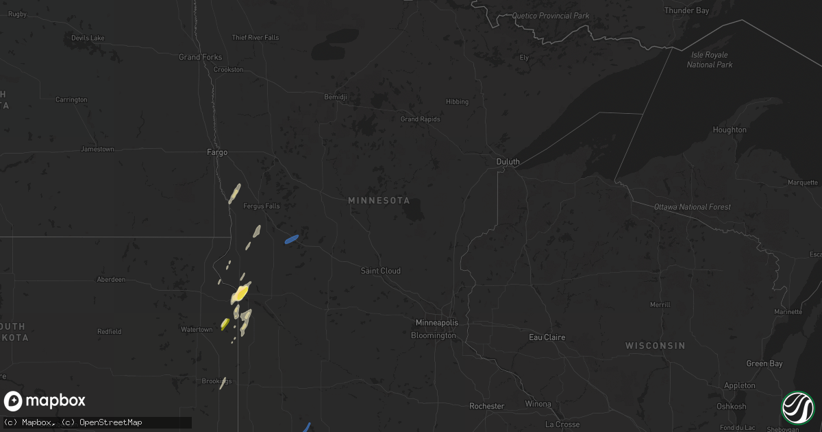 Hail map in Minnesota on October 11, 2020