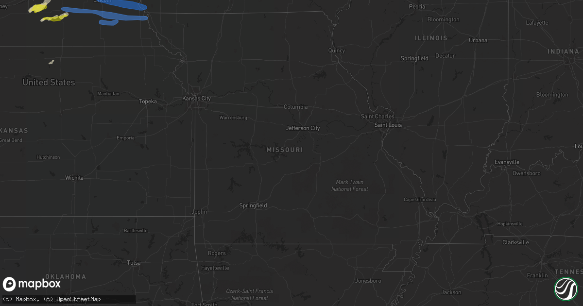 Hail map in Missouri on October 11, 2020