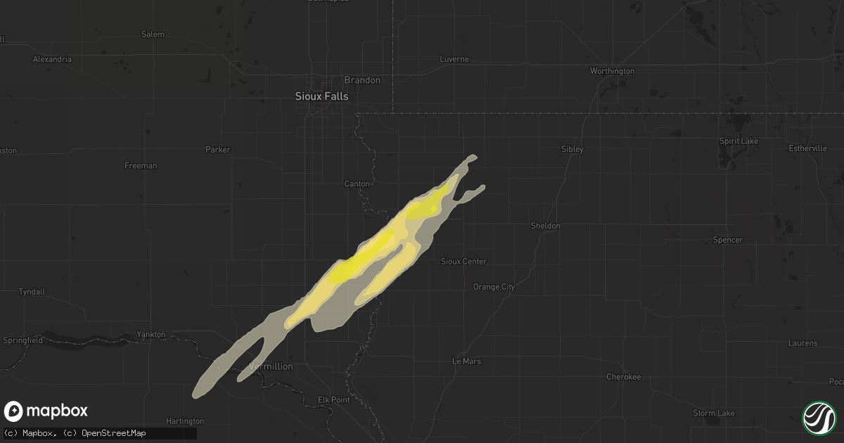 Hail map in Rock Valley, IA on October 11, 2020
