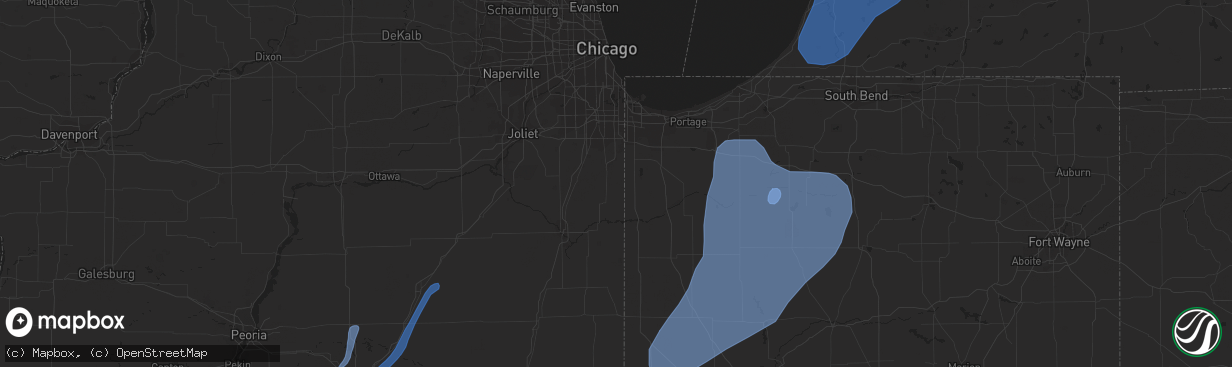 Hail map in Benton Harbor, MI on October 11, 2021