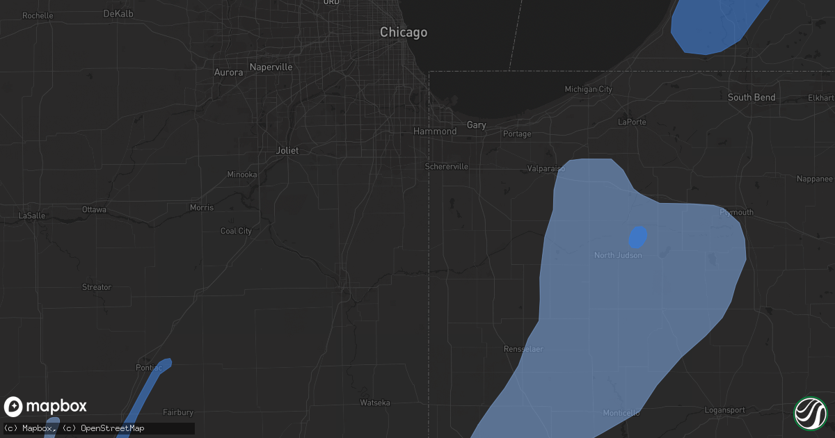 Hail map in Bloomington, IL on October 11, 2021