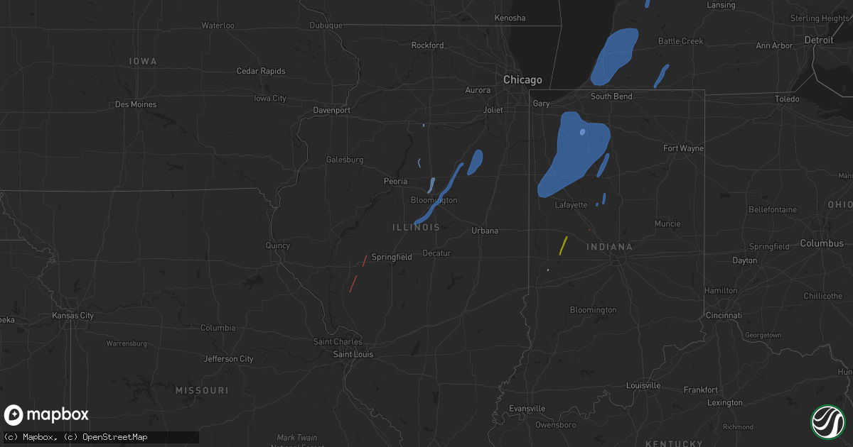 Hail map in Illinois on October 11, 2021