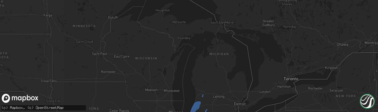 Hail map in Michigan on October 11, 2021