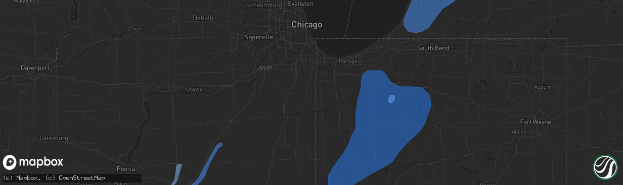 Hail map in Saint Joseph, MI on October 11, 2021