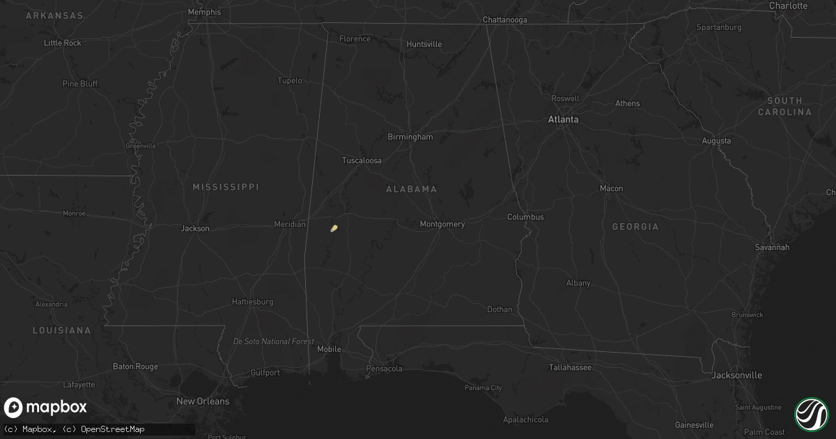 Hail map in Alabama on October 11, 2022