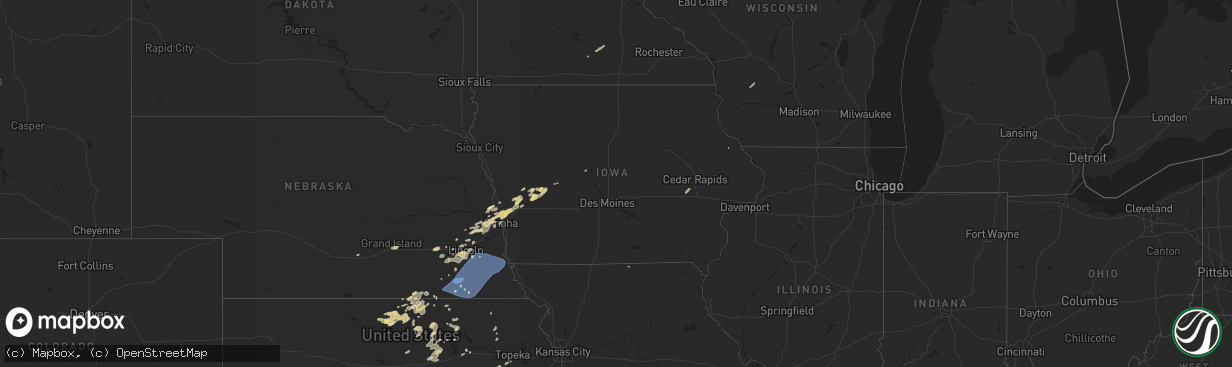 Hail map in Iowa on October 11, 2022