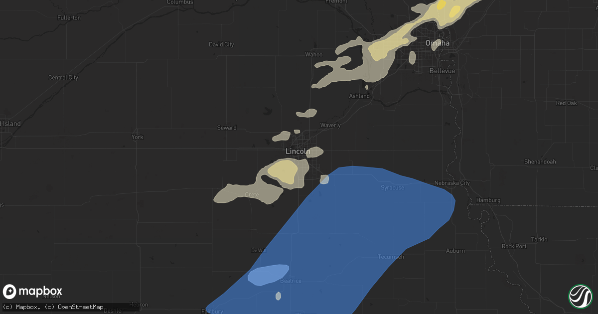 Hail map in Lincoln, NE on October 11, 2022