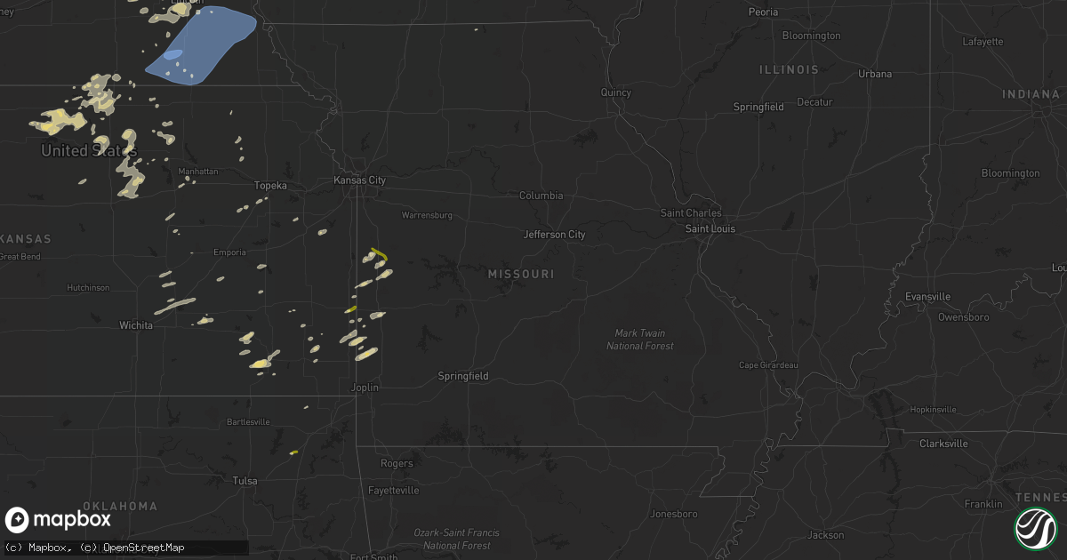 Hail map in Missouri on October 11, 2022