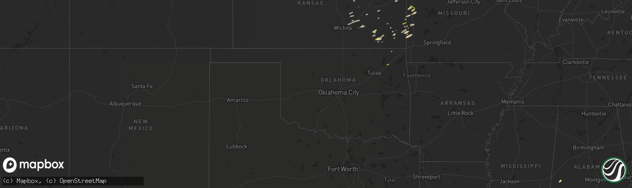 Hail map in Oklahoma on October 11, 2022