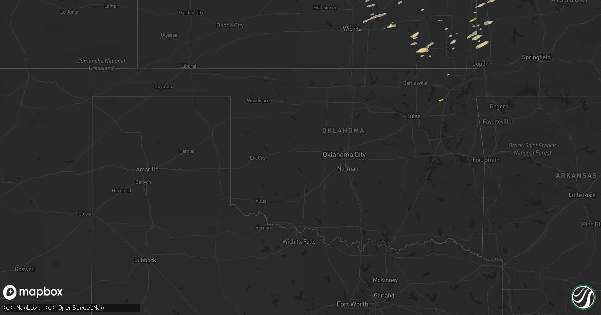 Hail map in Oklahoma on October 11, 2022