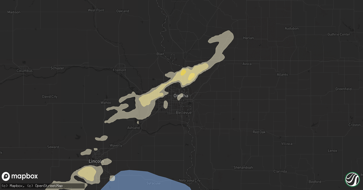 Hail map in Omaha, NE on October 11, 2022