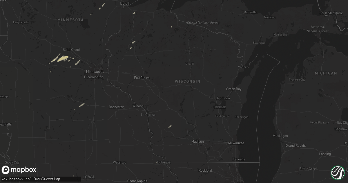 Hail map in Wisconsin on October 11, 2022