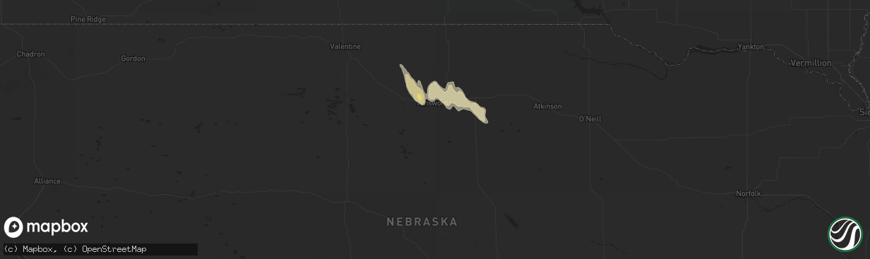 Hail map in Ainsworth, NE on October 11, 2023