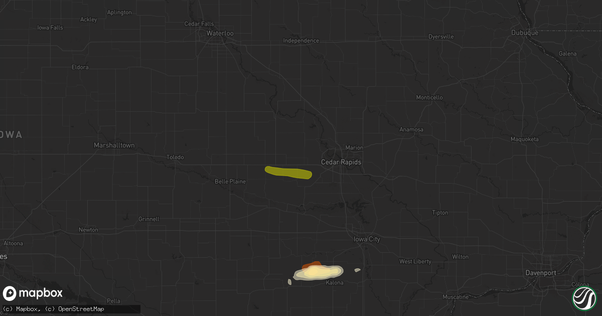 Hail map in Atkins, IA on October 11, 2023