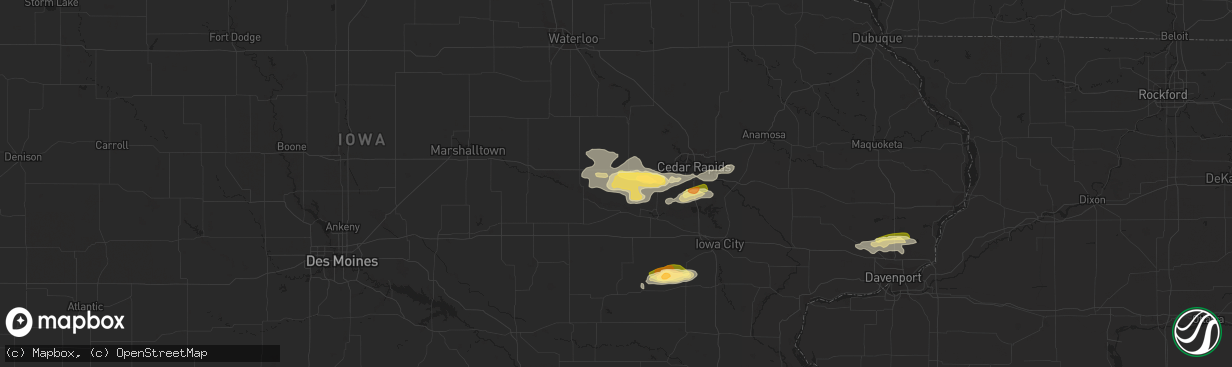 Hail map in Blairstown, IA on October 11, 2023