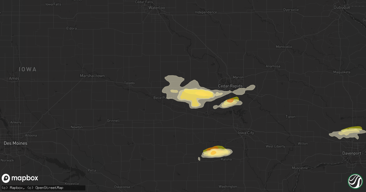 Hail map in Blairstown, IA on October 11, 2023