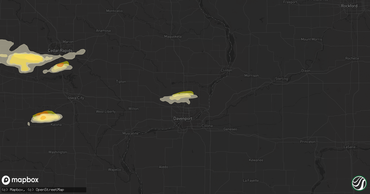 Hail map in Eldridge, IA on October 11, 2023