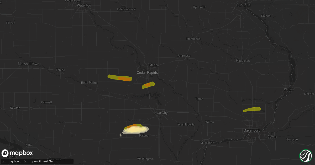 Hail map in Ely, IA on October 11, 2023