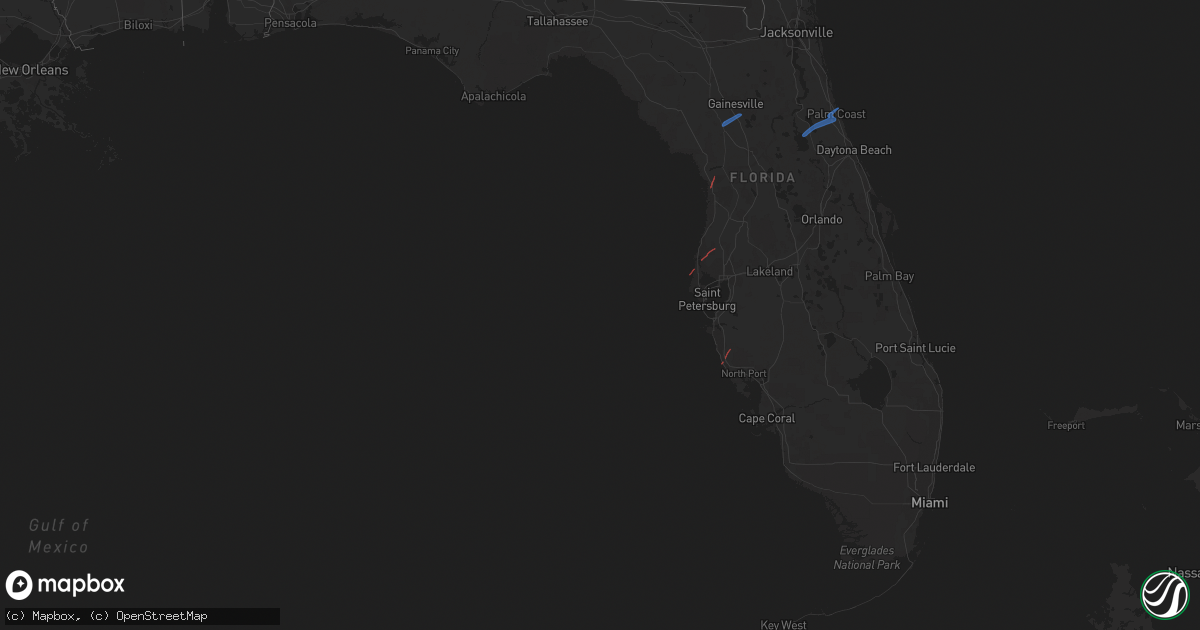 Hail map in Florida on October 11, 2023