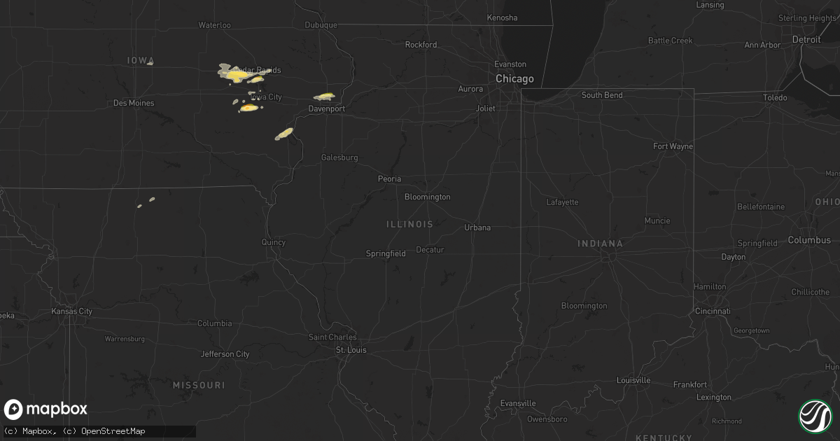 Hail map in Illinois on October 11, 2023