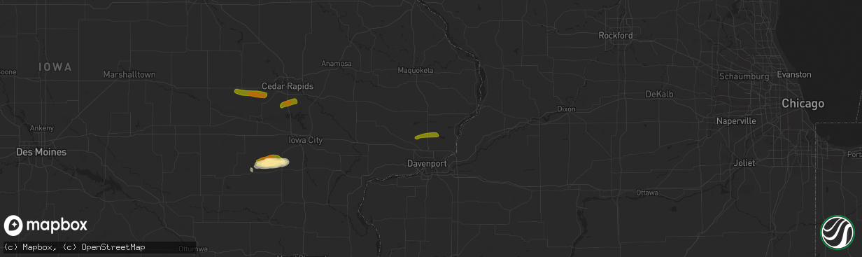 Hail map in Long Grove, IA on October 11, 2023
