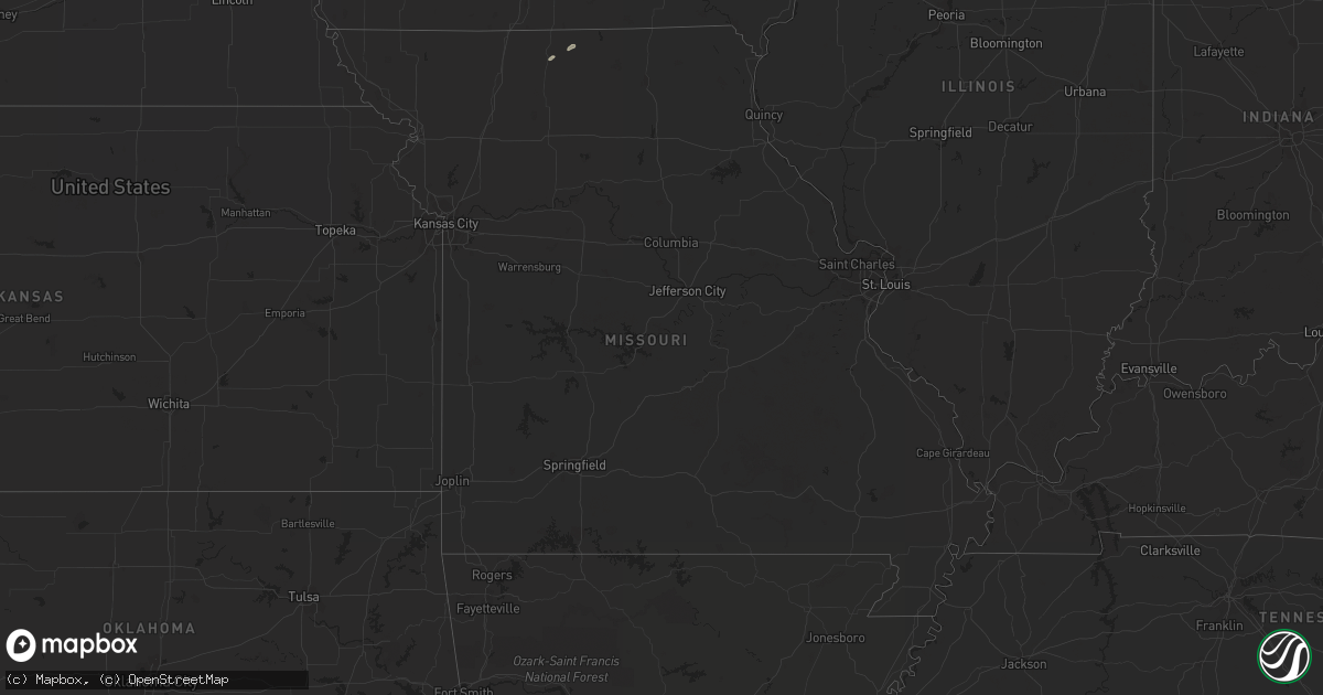 Hail map in Missouri on October 11, 2023