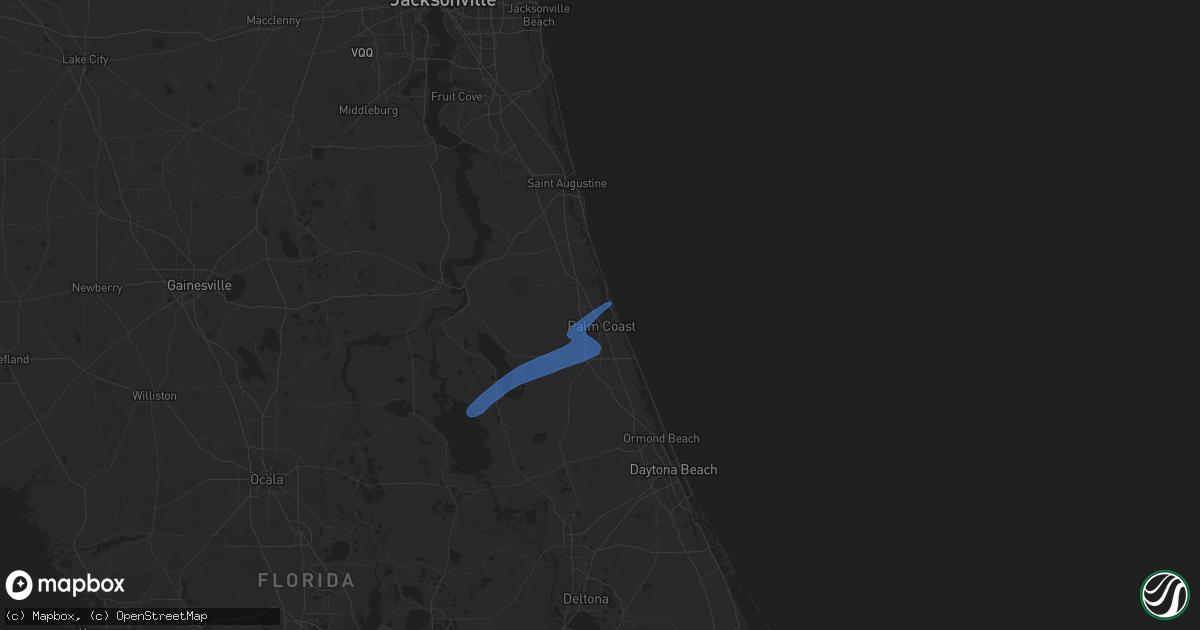 Hail map in Palm Coast, FL on October 11, 2023
