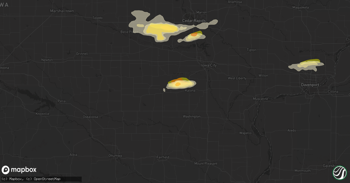 Hail map in Wellman, IA on October 11, 2023