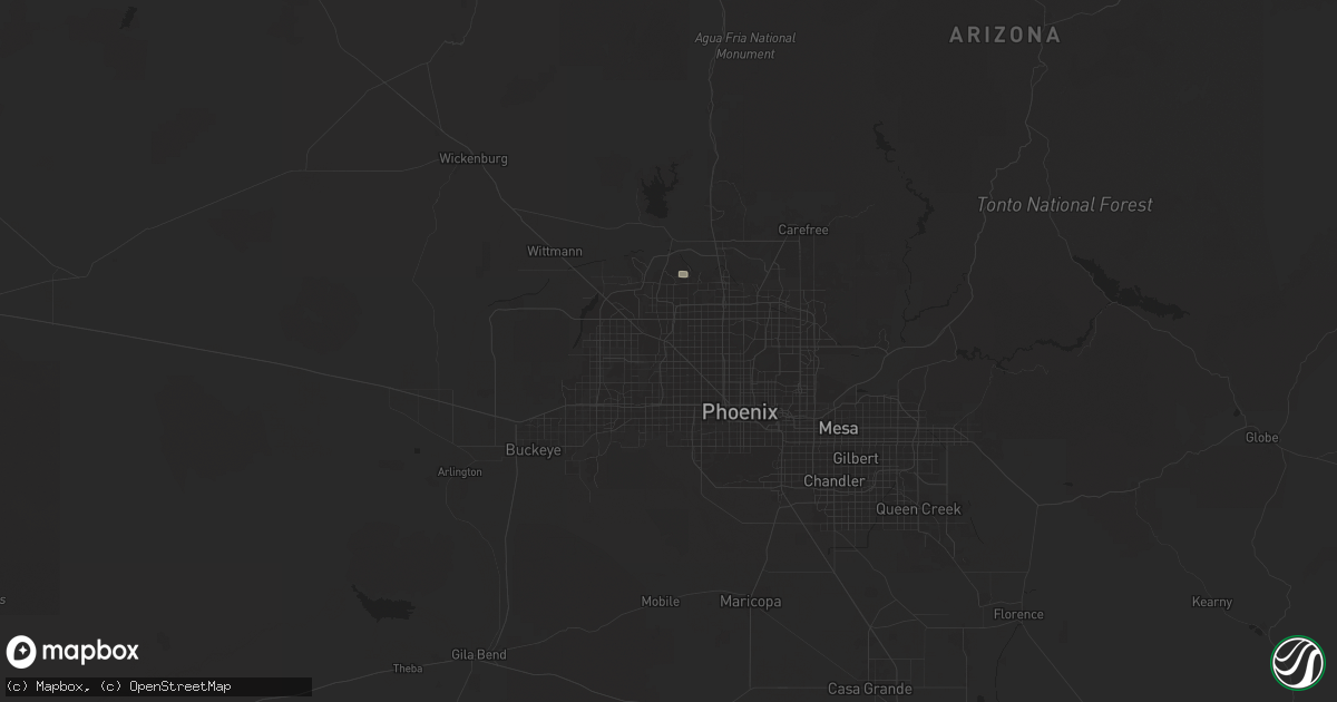Hail map in Peoria, AZ on October 11, 2025