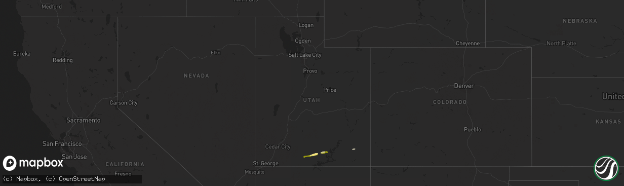 Hail map in Utah on October 11, 2025