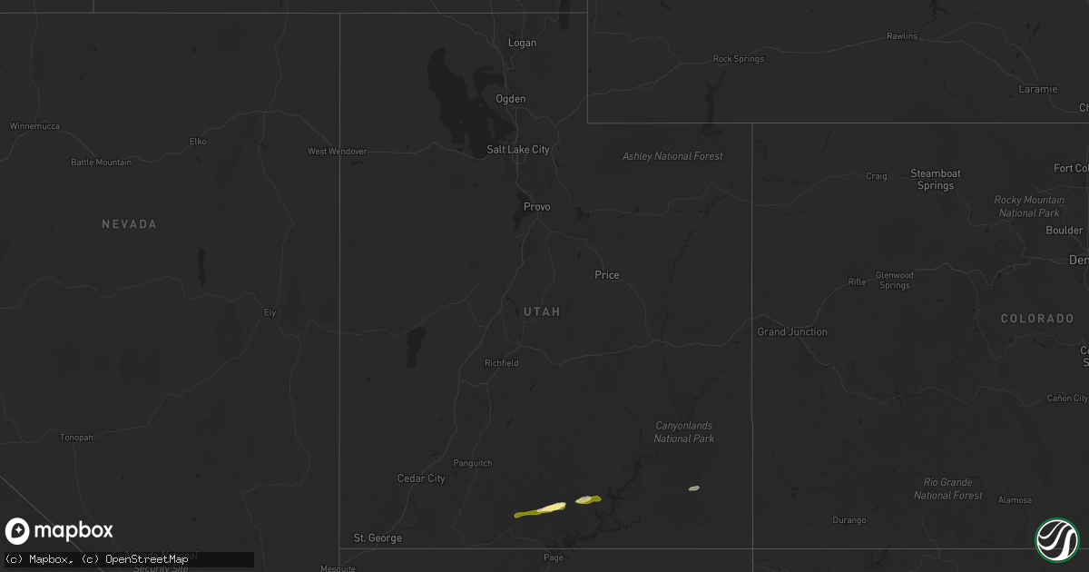Hail map in Utah on October 11, 2025