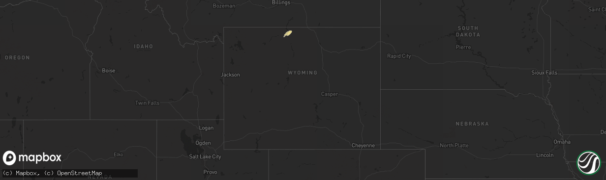 Hail map in Wyoming on October 11, 2025