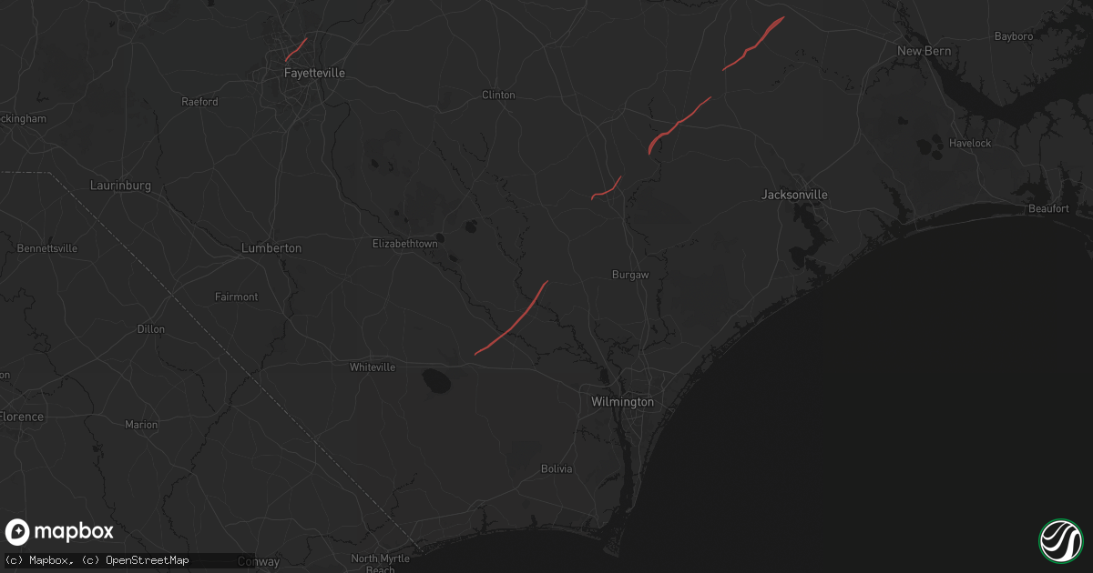 Hail map in Atkinson, NC on October 11, 2026