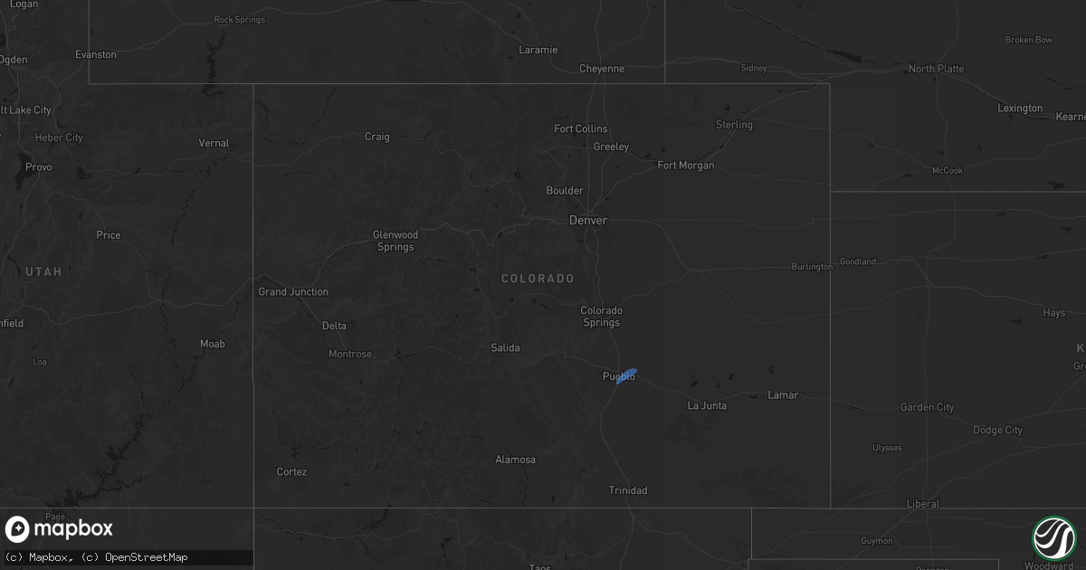 Hail map in Colorado on October 11, 2026