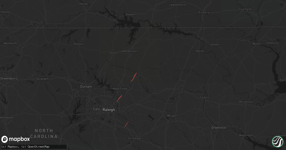 Hail map in Louisburg, NC on October 11, 2026