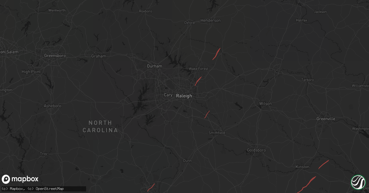 Hail map in Raleigh, NC on October 11, 2026