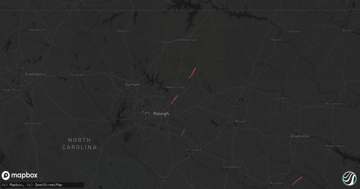 Hail map in Rolesville, NC on October 11, 2026
