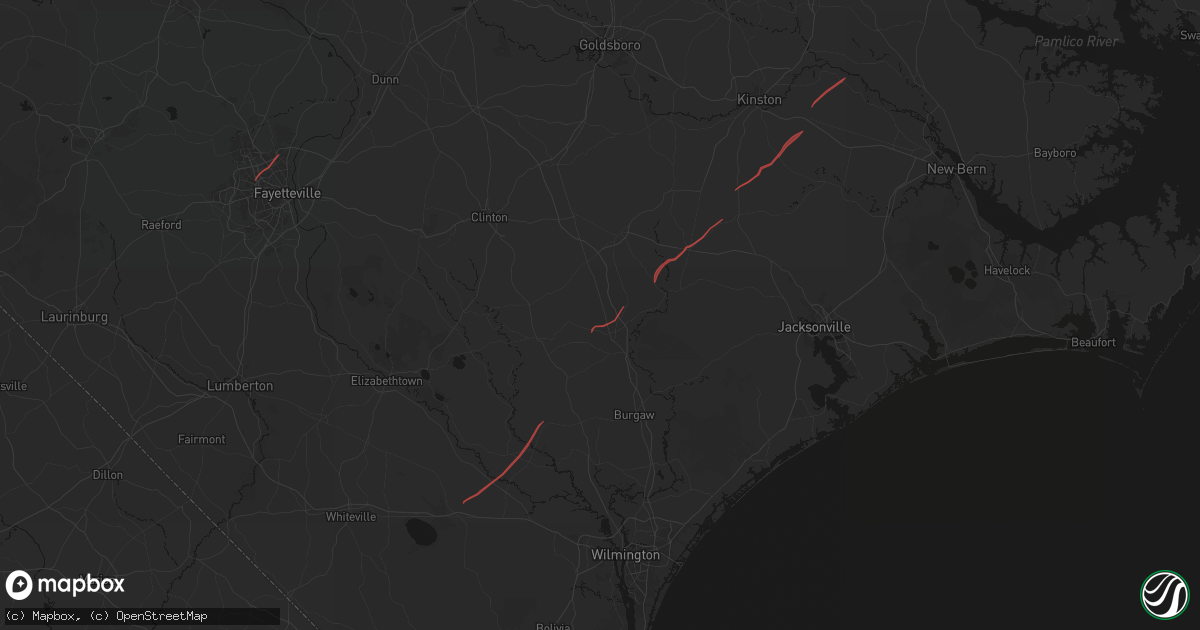 Hail map in Teachey, NC on October 11, 2026