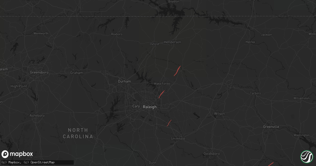 Hail map in Wake Forest, NC on October 11, 2026