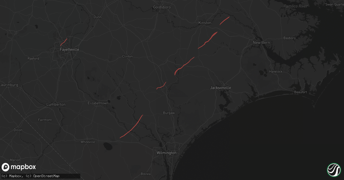 Hail map in Wallace, NC on October 11, 2026
