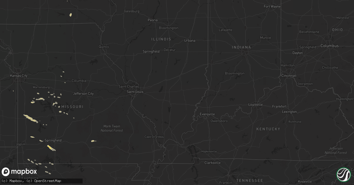 Hail map on October 12, 2011
