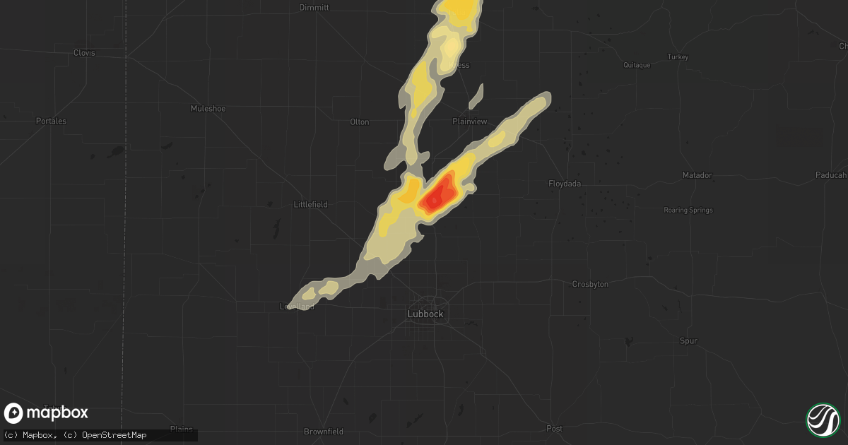 Hail map in Abernathy, TX on October 12, 2012