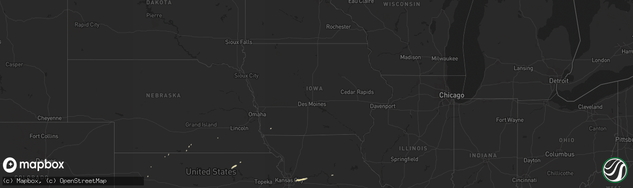 Hail map in Iowa on October 12, 2012