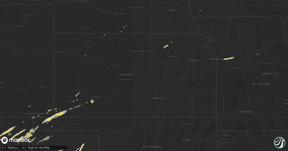 Hail map in Kansas on October 12, 2012
