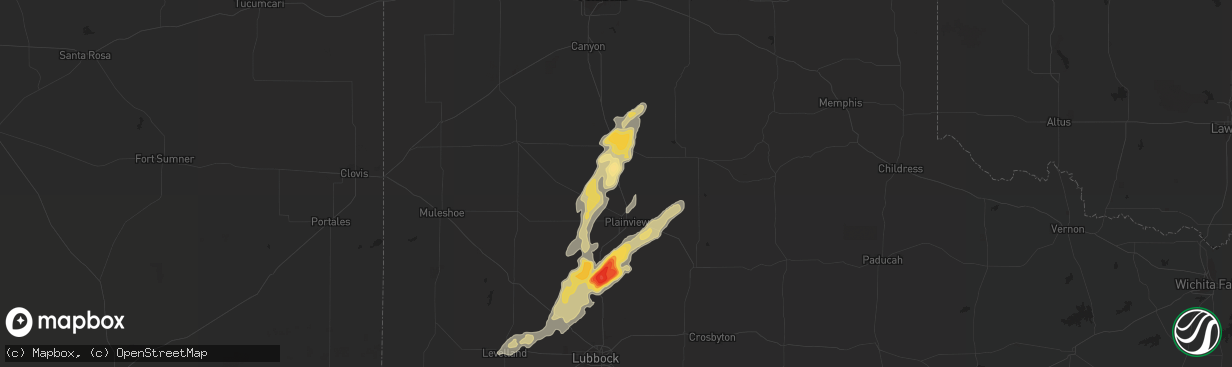 Hail map in Kress, TX on October 12, 2012